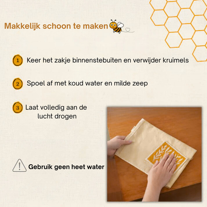 Premium Bijenwas Broodzakken van 100% Katoen