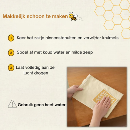 Premium 100% Katoen-Bijenwas Broodzakken