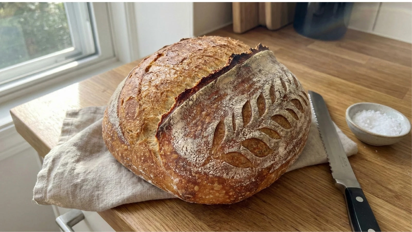Frisk brød på linned