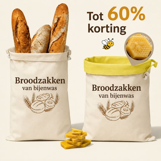 Premium Bijenwas Broodzakken van 100% Katoen